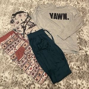 Cute Pajama Set Jogger Pants Graphic Long Sleeve